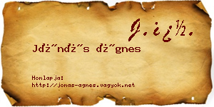 Jónás Ágnes névjegykártya