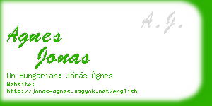 agnes jonas business card